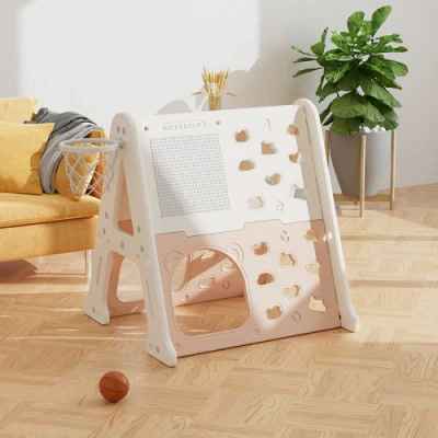 Детска пластмасова стена за изкачване 5 в 1 Feelkids, розова