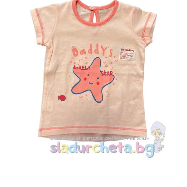 Бебешка тениска Topolino, светлооранжева-J5KCy.jpeg