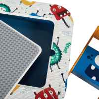 Комплект детска двустранна маса с 2 стола за редене на конструктори тип LEGO GINGER, GHOSTS-JAscB.jpg