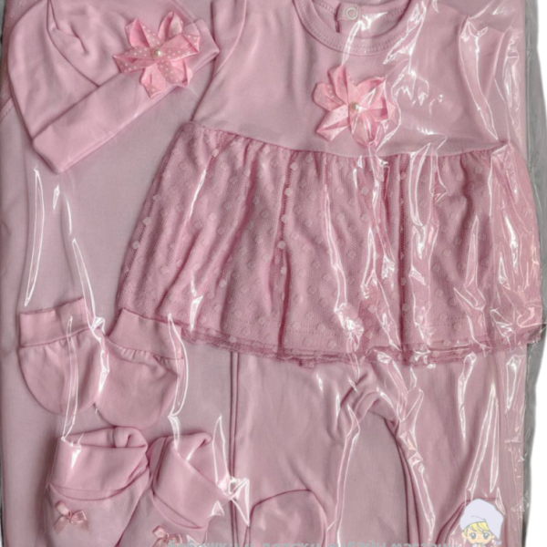 Комплект за изписване Светли, Дантела с цвете в розово-JTYDY.png