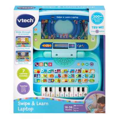 Интерактивна играчка Vtech, Образователен лаптоп, Плъзни и научи