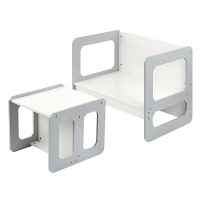 Детска маса и стола 3 в 1 Ginger Home Монтесори, дървена бяло и сиво-Jd6JG.jpeg