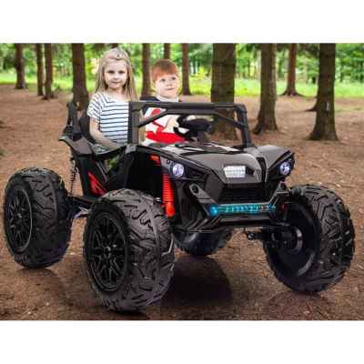 Акумулаторен джип JJ Off Road Buggy 4x4 UTV, двуместен черен