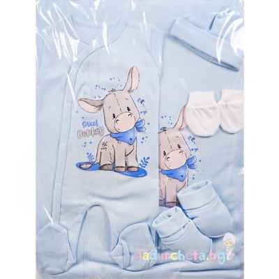 Комплект за изписване Светли, Магаренце в синьо