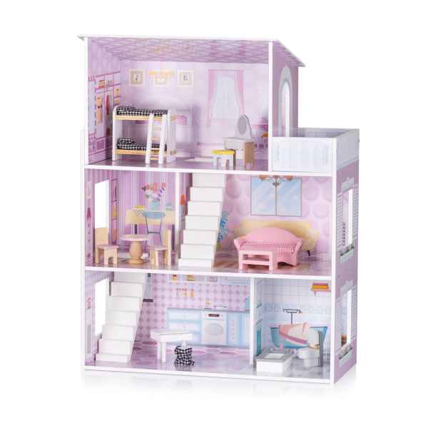 Детска дървена къща за кукли Chipolino, с 13 броя мебели-K0T6L.jpeg