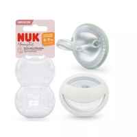 Силиконова залъгалка NUK Mommy Feel, 0-9м + кутийка, зелена/бяла, 2бр.-KAfnU.jpeg