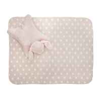 Одеяло 90х75 см Lorelli Poffy Duo, с възглавничка животинче 45х30 см, Прасковено розово-KE6jk.jpeg