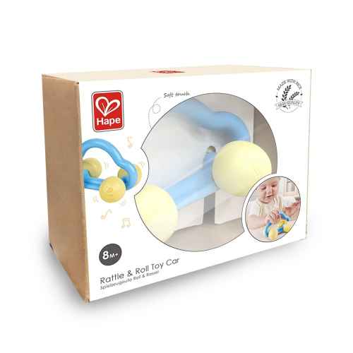 Бебешка дрънкалка и гризалка 2 в 1 Hape, Кола