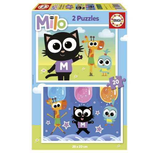 Пъзел Educa, Milo 2 в 1, 2 х 20 части