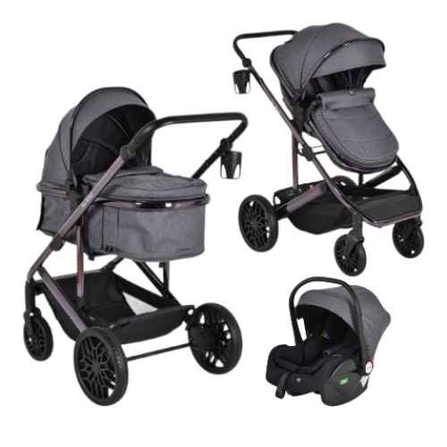 Комбинирана бебешка количка 3в1 Moni All road, Grey
