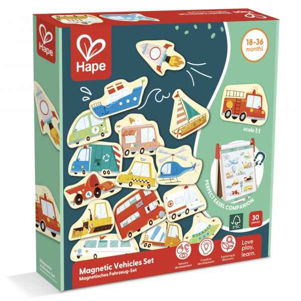 Комплект за игра Hape, Магнитни превозни средства, 30 броя-L6zRP.jpeg