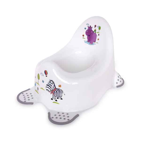 Бебешко анатомично гърне Lorelli HIPPO, WHITE-GREY-L9SJR.jpg