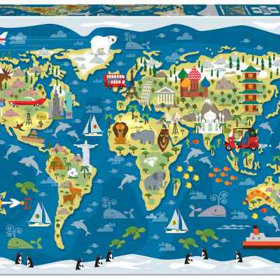 Пъзел Educa, Карта на света, 200 части