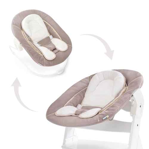 Шезлонг за столче за хранене 2в1 Hauck Alpha+ Bouncer, Stretch beige