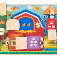 Дървена активна дъска с ключалки Tooky toy-LWyVZ.jpg