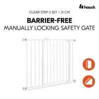 Предпазна преграда за бебе Hauck Clear Step 2 + удължител 21 см, White-LhG2m.jpeg