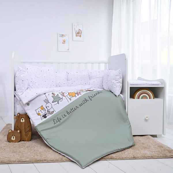 Сет за легло Lorelli SMILE, Happy Friends минт-Ljj55.jpeg