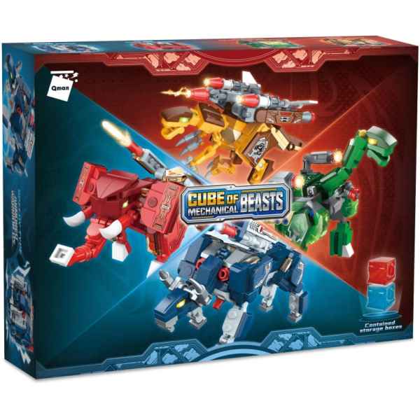 Конструктор Qman, Mechanical Beasts, Куб с бронирани чудовища, 177 части-Lkfhy.jpeg