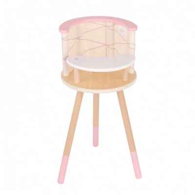 Столче за хранене Classic World, дървено розова
