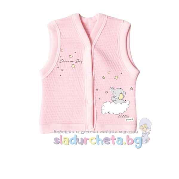 Бебешки елек Морисмо, Слонче на облак в розово-Ls2PR.jpeg