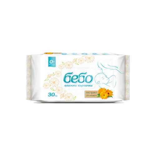 Влажни кърпички Бебо с екстракт от Невен, 30 бр.