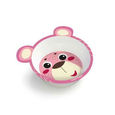 Меламинова купа с ушички Canpol Transparent 4м+ 490мл, розова