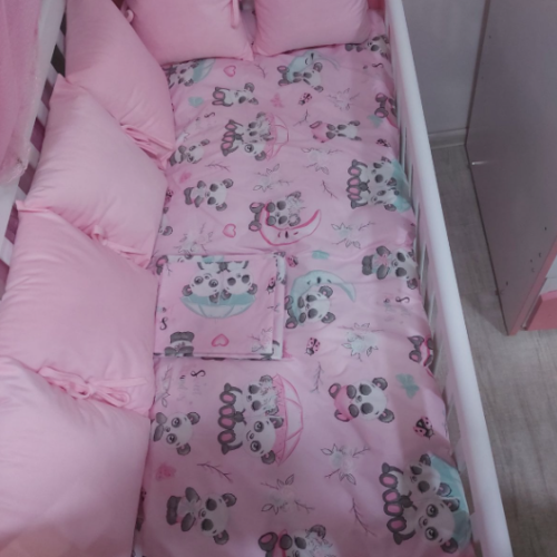 Обиколник за кошара Galix  Baby Dreams 6 бр. възглавници, розов