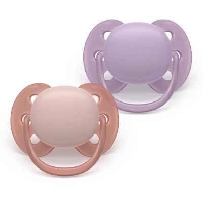 2 бр. залъгалки Philips Avent Ultra Soft 6-18м, пастелни момиче