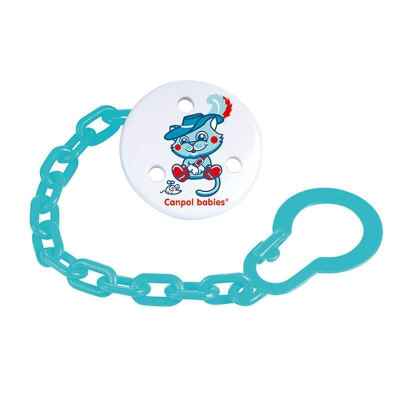 Клипс за залъгалка със синджир Canpol FairyTales, син
