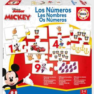 Образователен пъзел Educa, Mickey and Friends, Числа, 40 части