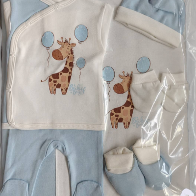 Комплект за изписване Светли, Жирафче бял/син