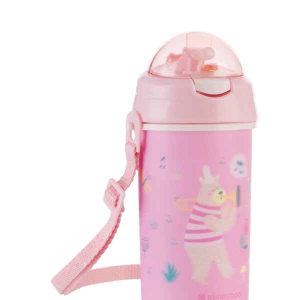 Чаша със силиконовa сламка и каишка Kikka Boo Music Fest, Pink 450мл-NOyGT.jpg