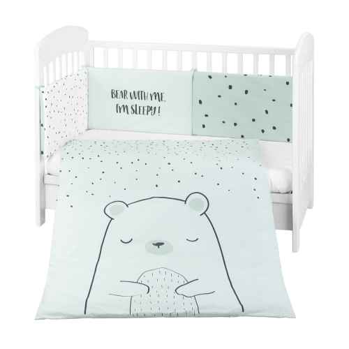 Бебешки спален комплект Kikka Boo 2 части EU style, Bear with me Mint
