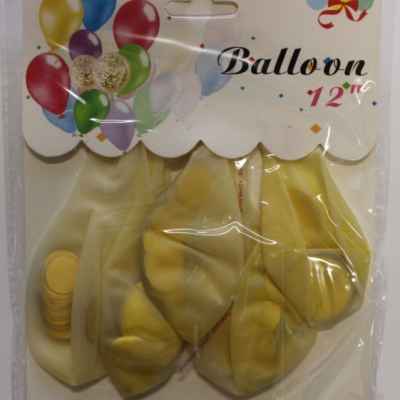 Балони с конфети злато, 30см, 5бр