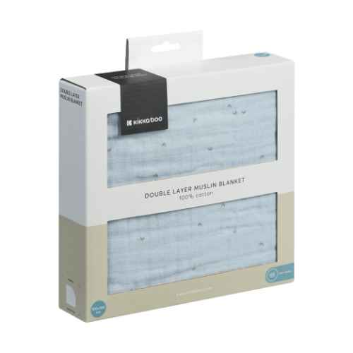 Бебешко одеяло от муселин двупластово Kikka Boo, 100х100 см Stripy Friends