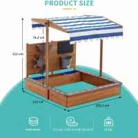 Детски дървен пясъчник Ginger Home, с регулируем покрив и аксесоари-OsPc3.jpeg