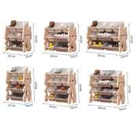 Детска регулируема етажерка за книги и играчки Feelkids, Розово мече-PJoT4.jpeg