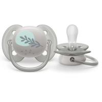 Ортодонтични залъгалки Philips AVENT Ultra Soft 6-18, сини с декорация Пиле и Перо в кутия за стерилизиране, 2 бр.-PLm7F.png