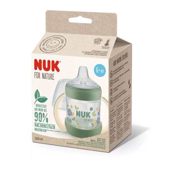 Чаша Nuk for Nature 150 мл. със силиконов накрайник 6+ м., Зелено-PVNgQ.png
