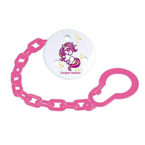 Клипс за залъгалка със синджир Canpol FairyTales, розов