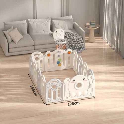 Бебешка ограда с баскетболен кош и табло с активности Feelkids, Октопод