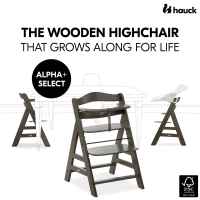 Дървено столче за хранене Hauck Alpha+, Charcoal-QTD6n.jpeg