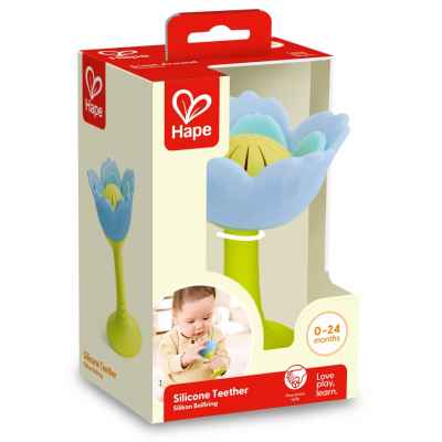 Дрънкалка и гризалка за зъби Hape, Синьо цвете