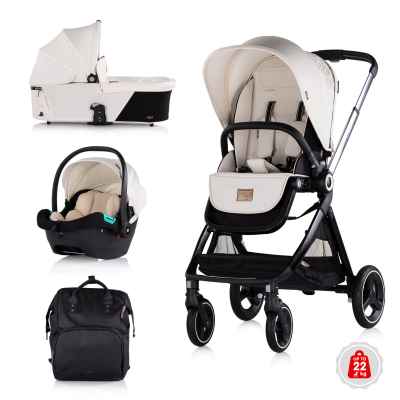 Комбинирана бебешка количка 3в1 Chipolino Елит, бишкота
