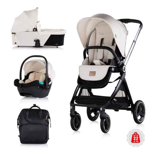 Комбинирана бебешка количка 3в1 Chipolino Елит, бишкота