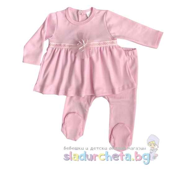 Комплект от 2 части Светли - рокля и ританка, розов-RUYrB.jpeg