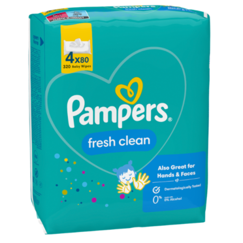 Влажни кърпички Pampers Fresh Clean, 4x80