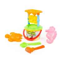 Плажен комплект Polesie Toys, с мелница розов 7 части-RvoyP.jpeg