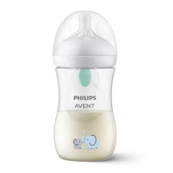Шише за хранене AVENT Natural Response с клапа AirFree, 260 мл, с биберон без протичане, 1м+, Слончета-SCrBX.png