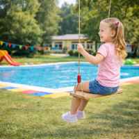 Детска дървена люлка Ginger Home, с въже, натурално дърво, 33 см-SOjen.jpeg